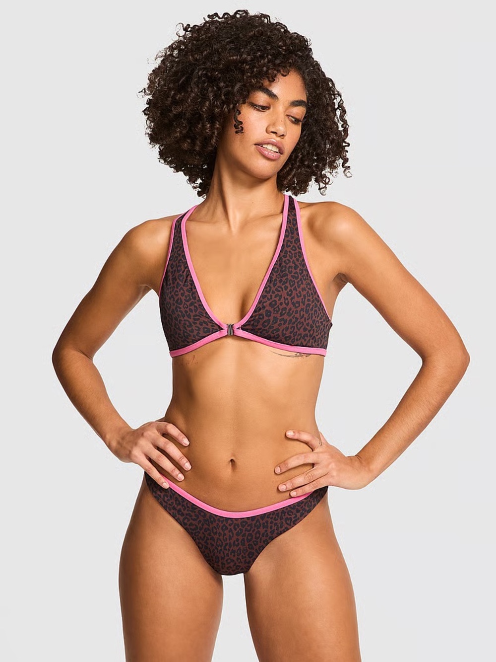 NWT PINK Victoria's Secret Plunge Racerback Bikini Top